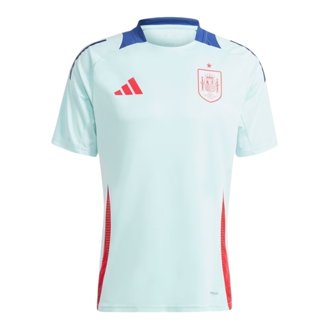 Camisa Seleção da Espanha Treino 24/25 - Torcedor Adidas Masculina - Azul com detalhes em vermelho