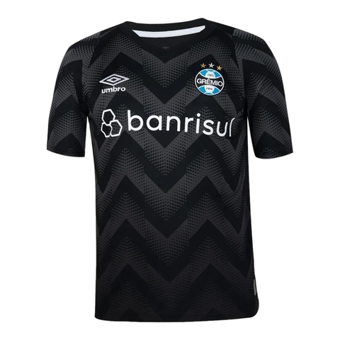 Camisa Grêmio Goleiro 24/25 - Torcedor Umbro Masculina - Preta com detalhes em cinza