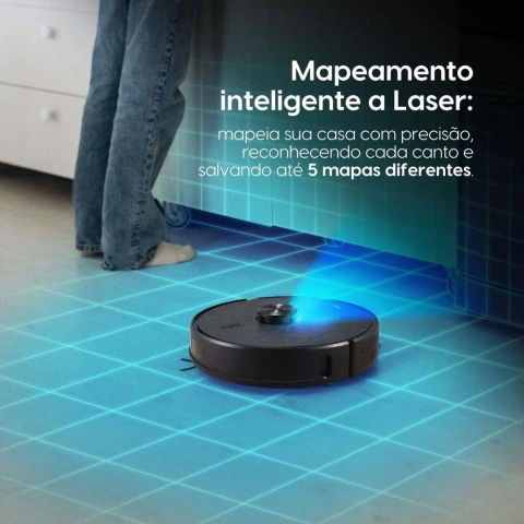 Robô Aspirador ROPO Smart Laser Bivolt - 3 em 1: Varre, aspira e passa pano na internet