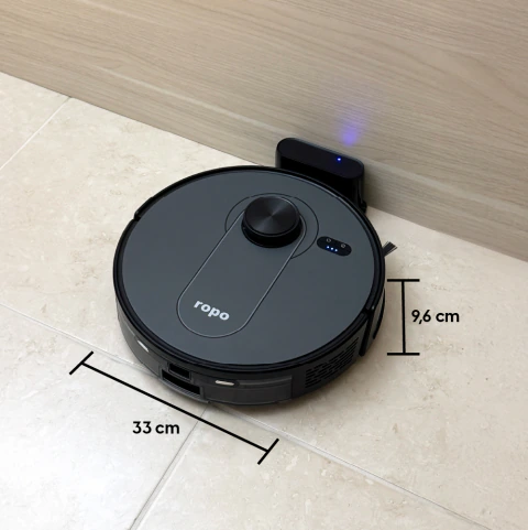 Robô Aspirador Ropo Vision com IA-3D Scan - 3 em 1: varre, aspira e passa pano - ROPO