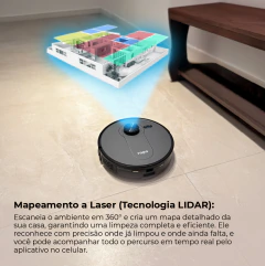 Robô Aspirador Ropo Vision com IA-3D Scan - 3 em 1: varre, aspira e passa pano - comprar online