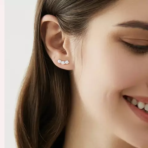 Brinco Sorriso de Luz - Prata 925 com Moissanite