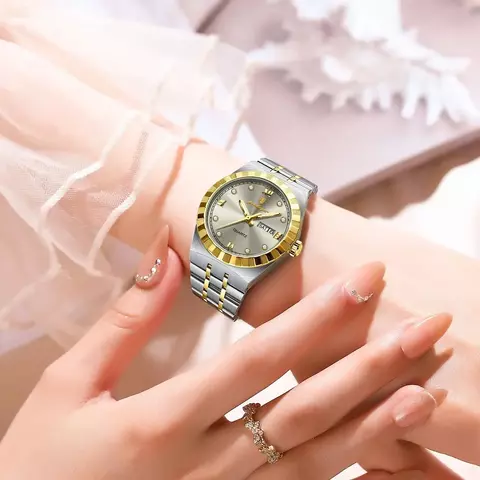 Relógio Feminino Luxo - Aço Inoxidável