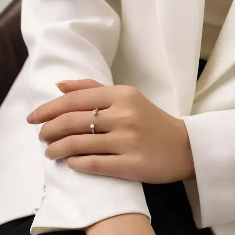 Anel Gota Ajustável – Prata 925