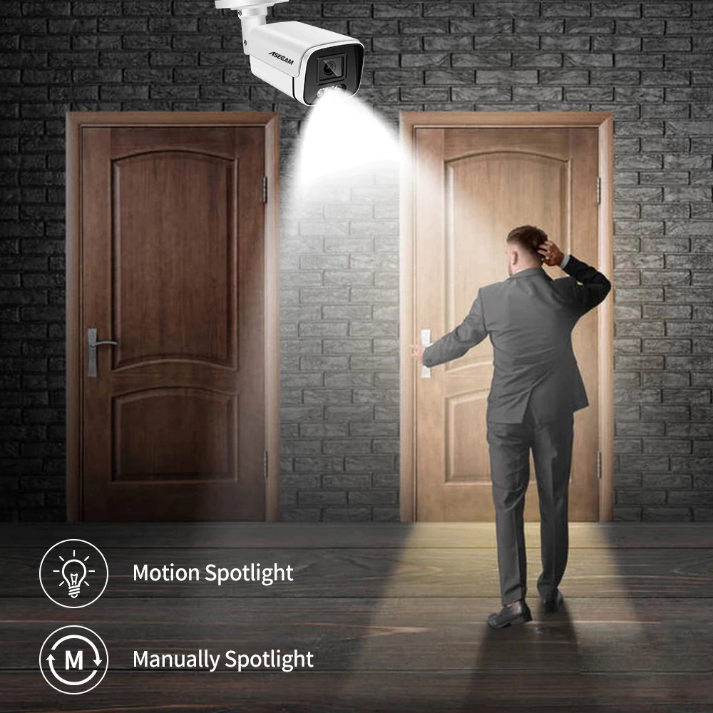 Novo 4k 8mp ip camera de segurança de áudio externa poe h.265 onvif metal bala casa 4mp array câmera de vigilância infravermelha