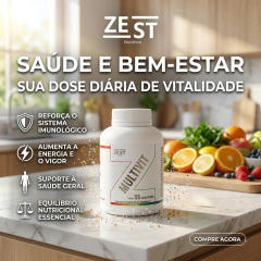 Multivitamínico Zest Nutrition Multivit 120 Comprimidos - 22 Vitaminas e Minerais A-Z Premium - loja online
