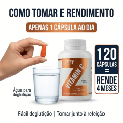 Vitamina C 1000mg Zest Nutrition 120 Cápsulas Sem Sabor na internet