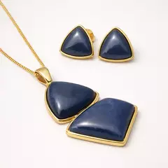 Conjunto Sodalita – Pedra Natural | Semijoia