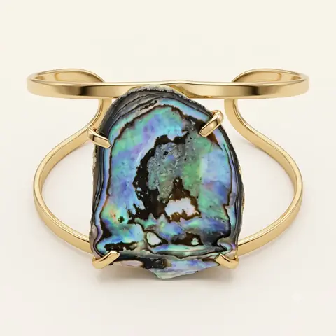 Bracelete de Abalone – Pedra Natural | Semijoia
