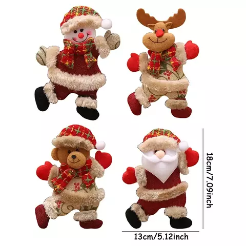 4 peças feliz natal ornamentos diy presente de natal papai noel boneco de neve p