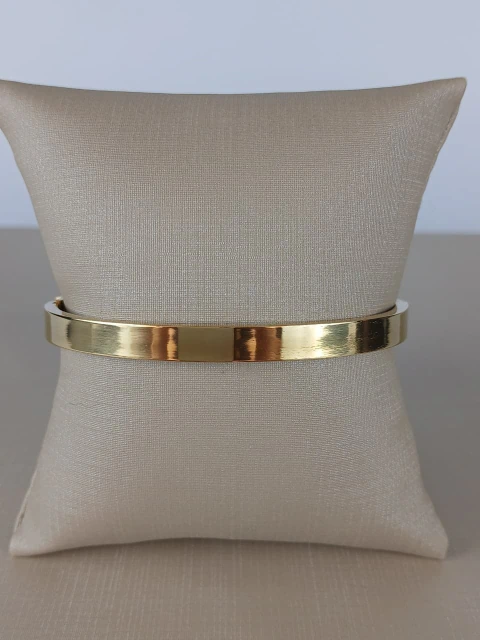 Bracelete Liso Aço Inox 316L Dourado
