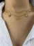 Chocker Elos Grumet Pingentes de Borboleta em Cristais - Banhado a Ouro 18 k