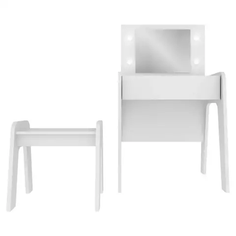 Penteadeira com luzes de LED, espelho, banco e 1 gaveta c/ organizador