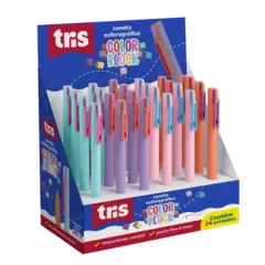 Caneta Esferográfica Retrátil Colorblock -Tris