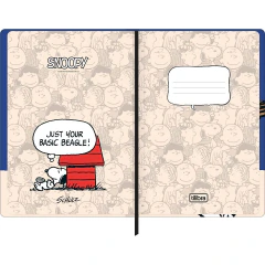 Caderno Sem Pauta Costurado Capa Dura Fitto Snoopy 80 Folhas - Tilibra - PapeloByBre