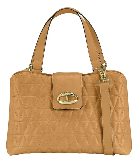 Bolsa Vizzano Transversal E Alça Mão Dupla Caramelo