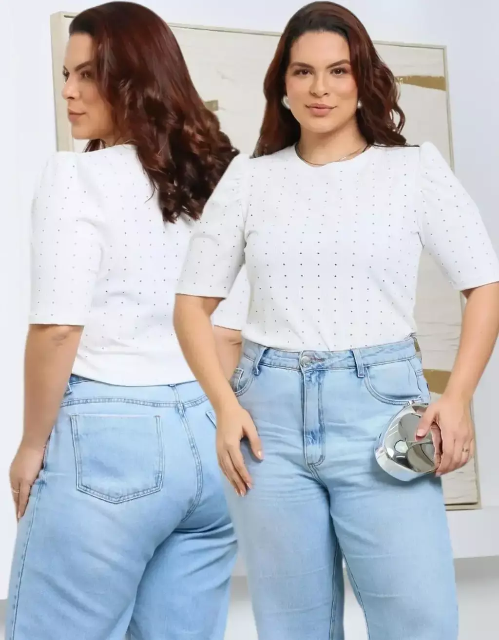 Blusa Feminina Manga Curta Princesa Casual Elegante Confort - LEYLA MODAS