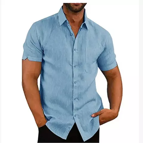 Camisa de manga curta masculina lazer l