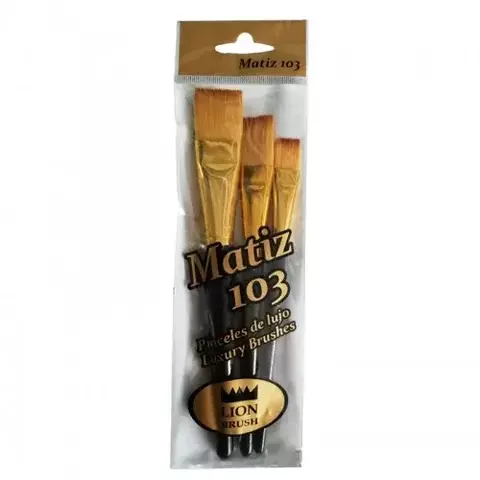 Set de Pinceles Planos x3 Lion Brush