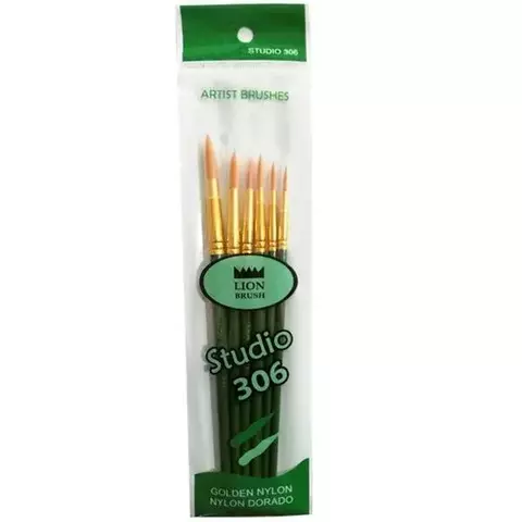 Set de Pinceles Redondos x6 Lion Brush