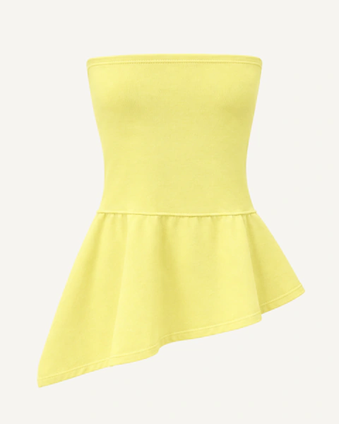 Blusa Tricot Assimétrica Sicília Amarelo Manteiga