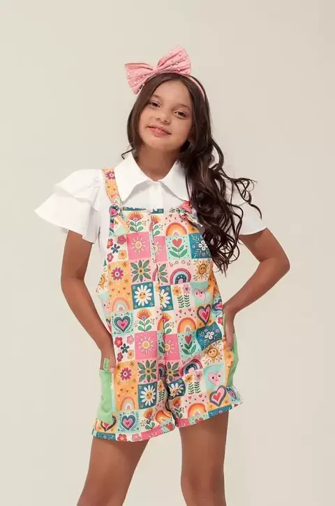 macaquinho estampado flores