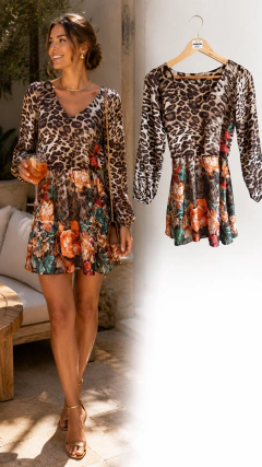 Vestido com estampa de onça (M - 42/44)