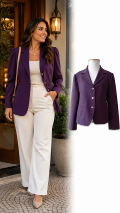 Blazer Roxo Companhia do Blazer (Tam 44)