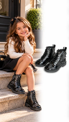 Bota Zara Preta Mickey (Tam 28)
