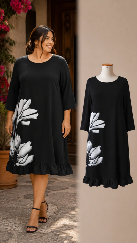 Vestido Flor Branca AlK Urban (G 42/44)