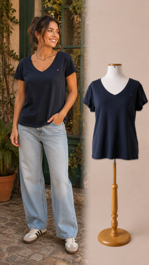 Blusa Tommy Hilfiger Azul escuro (Tam M)