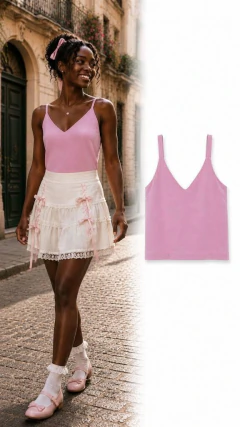 Blusa feminina alça rosa Urban (P)