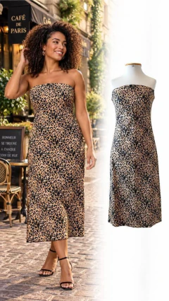 Vestido Poetry Onça Estampado (Tam P)