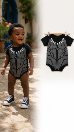 Body Infantil Pantera Negra (Tam U)