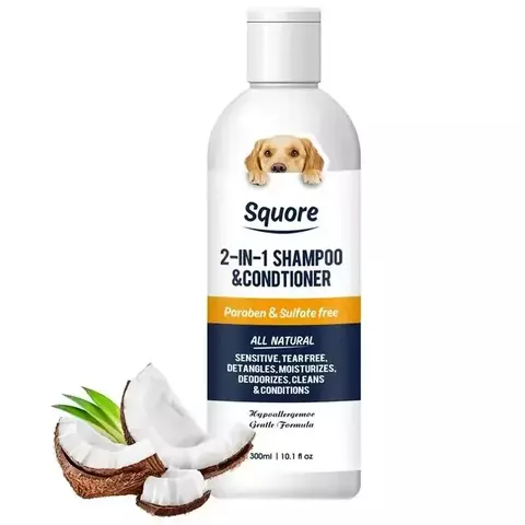Shampoo e condicionador para cachorros 2 em 1, shampoo hidratante natural