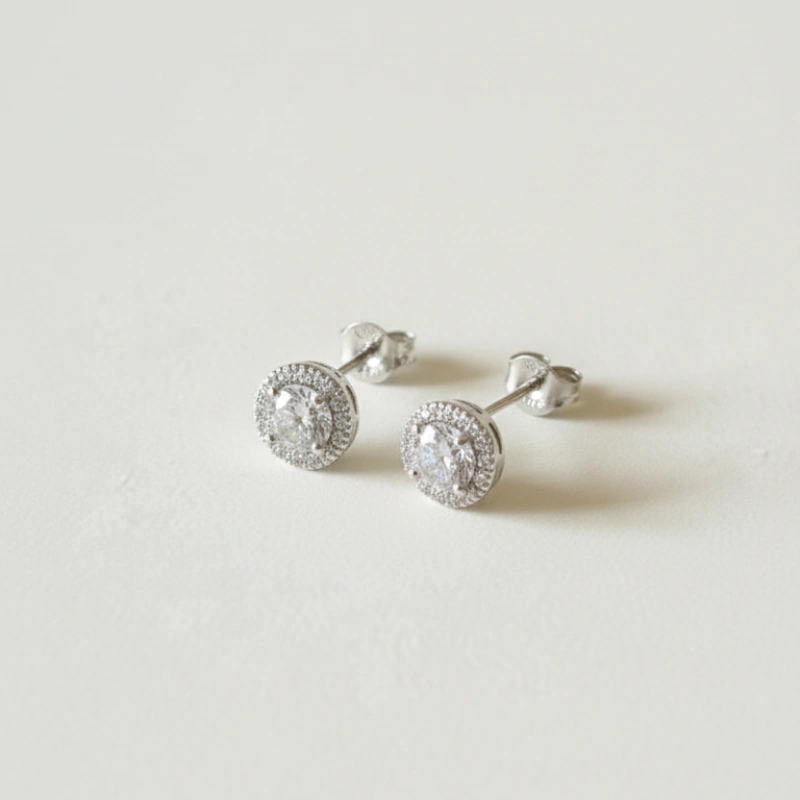 Brinco de Prata - Ponto de luz com brilhos