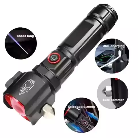 Rechargeable LED Tactical Flashlight 3 Lighting Modes 2000 Meters LOF-2210