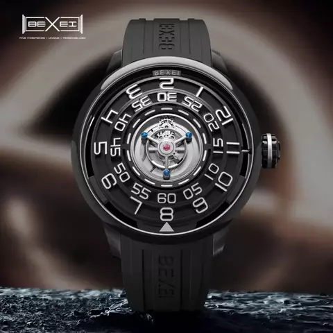 BEXEI 2025 skeleton synthetic sapphire manual tourbillon mechanical movement wrist watch for men Luxury waterproof Reserve 36H