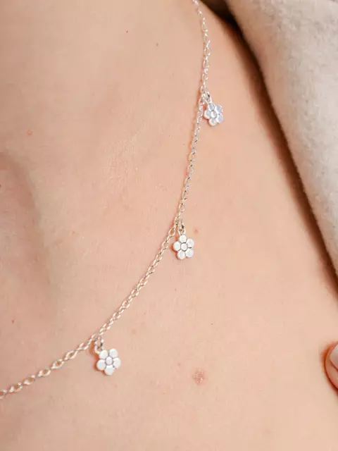 Colar de Prata 925 Flores - comprar online