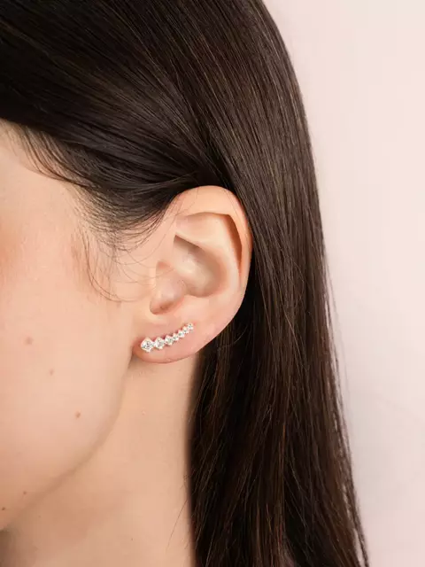 Brinco de Prata 925 Ear Cuff Pontos de Luz - comprar online