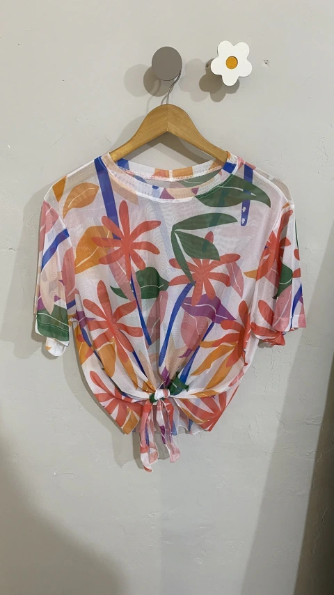 Blusa de Tule Nó - Florida colorida