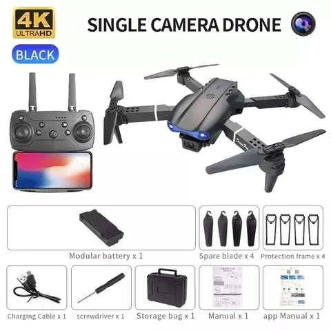 E99pro rc drone 4k professinal com 1080p grande angular câmera hd helicóptero do
