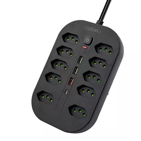 Extensão Filtro de Linha Coibeu - 10 Tomadas 4 USBs