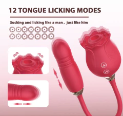 SUPER PROMOÇÃO! Vibrador Sugador Clítoris e Vai e Vem ROSE