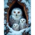 Diamond Painting 65x50cm - BUHOS BLANCOS en internet
