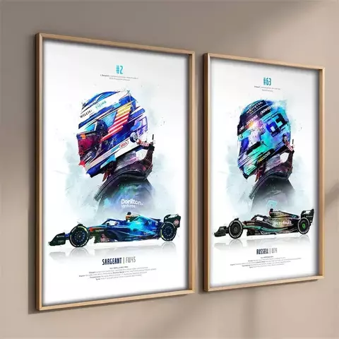 2025 aquarela fórmula um grande prêmio motorista de corrida cartaz estético f1 r