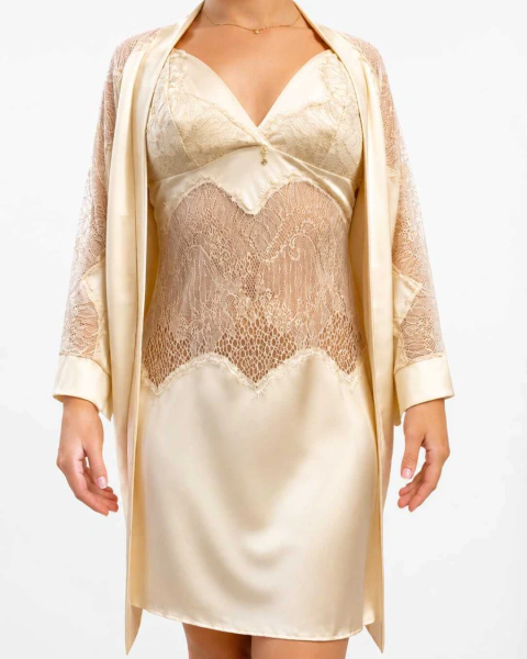 Camisola Charmeuse Prime e Renda
