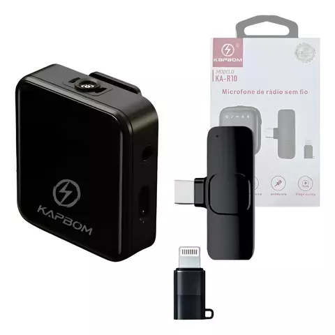 Microfone De Lapela Bluetooth Kapbom Ka-r10