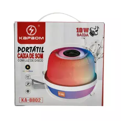 Caixa De Som Bluetooth Sem Fio 10w Kapbom Ka-8802 - Potente Branco 127/220v