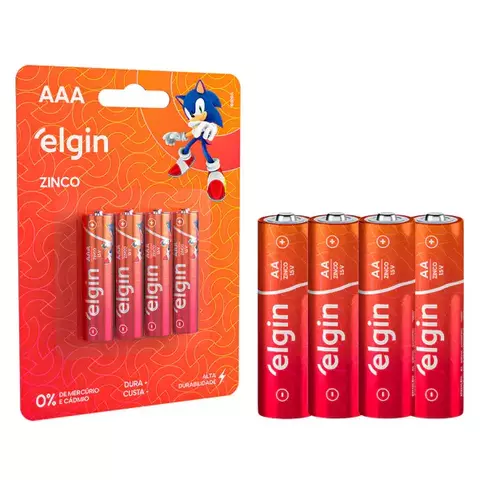 PILHAS ELGIN AA COM 4 PILHAS R6P/1.5